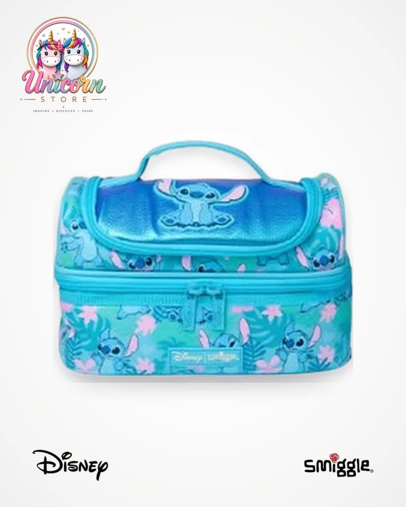 Turquoise two-deck Disney Stitch lunch bag by Smiggle