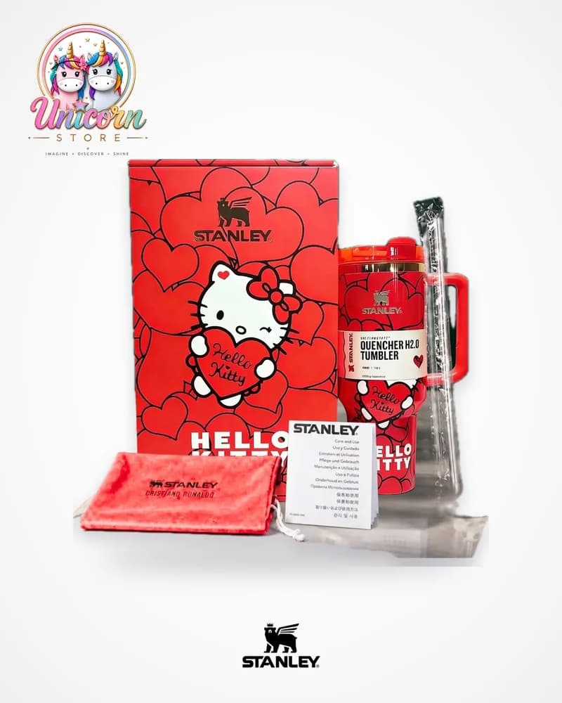 Red Hello Kitty Stanley Quencher tumbler gift set